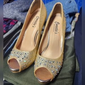 *Gorgeous* Sparkly Silver Stiletto Heels Size 8 | Glam Party Shoes - Worn Once